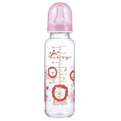 Botellas de alimentación de cristal estándar a prueba de calor del bebé del cuello 9oz 250ml