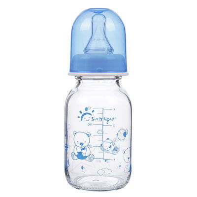 botellas de alimentación estándar del bebé del vidrio de Borosilicate del cuello de 125ml 4oz