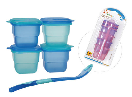 Envases plásticos herméticos libres del congelador del almacenamiento de los alimentos para niños de BPA