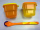almacenamiento plástico hermético libre de los alimentos para niños de 2pcs BPA con la cuchara