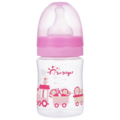 Botella de pezones para bebés de 6 oz de polipropileno seguro y no tóxico de grado alimenticio