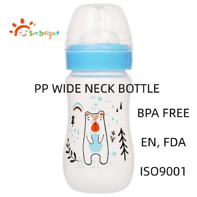 Botella de plástico libre de BPA para bebés recién nacidos con capacidad de 260 ml y diseño a prueba de fugas