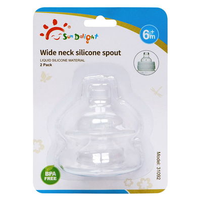 Entrerrosca de goma del silicón del bebé del cuello ancho rápido del flujo de la categoría alimenticia