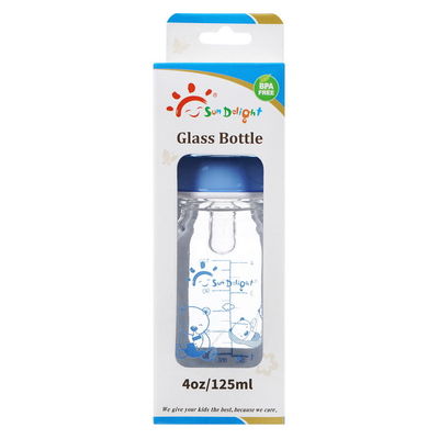 botellas de alimentación estándar del bebé del vidrio de Borosilicate del cuello de 125ml 4oz