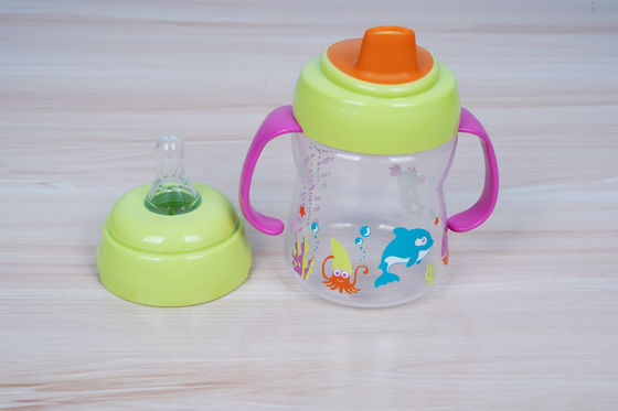 No derrame 2 de 1 meses libre de BPA 6 taza de Sippy del bebé de 6 onzas