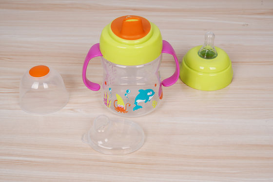 No derrame 2 de 1 meses libre de BPA 6 taza de Sippy del bebé de 6 onzas