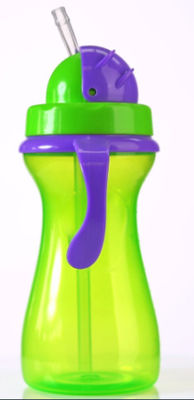 El bebé púrpura verde de 9oz 290ml cargó a Straw Cup With Handle
