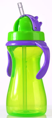 El bebé púrpura verde de 9oz 290ml cargó a Straw Cup With Handle