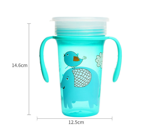 300 ml de PP 360 grados ángulo de la taza para bebés de sippy BSCI ISO9001 Certificado