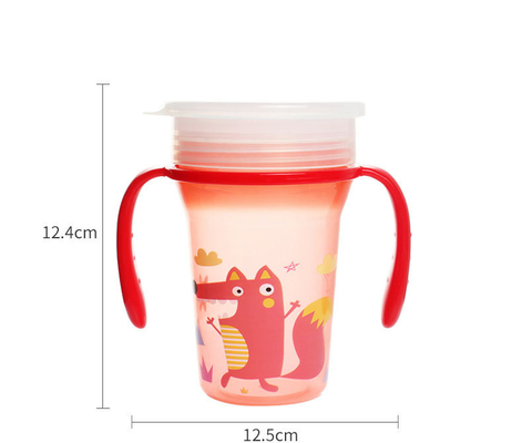 300 ml de PP 360 grados ángulo de la taza para bebés de sippy BSCI ISO9001 Certificado