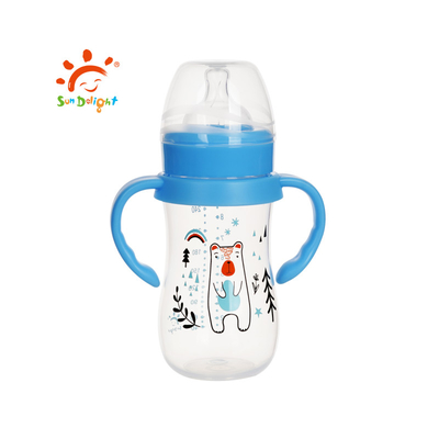 Botella de alimentación para bebés de 9 oz de PP de cuello ancho