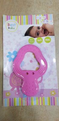 Fresa segura bebé Teether de goma del silicón de 3 meses
